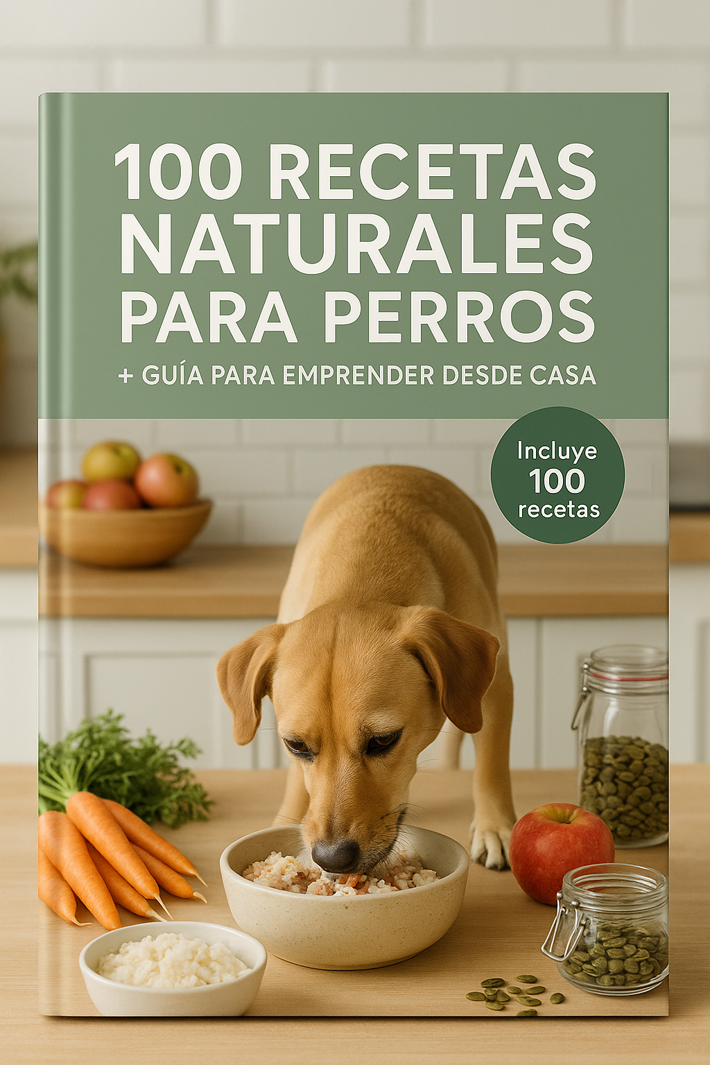 Perro feliz comiendo comida casera